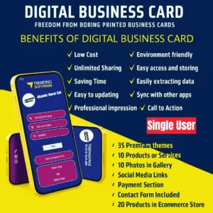Sharing a digital business card single user using QR code on mobile